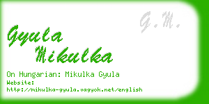 gyula mikulka business card